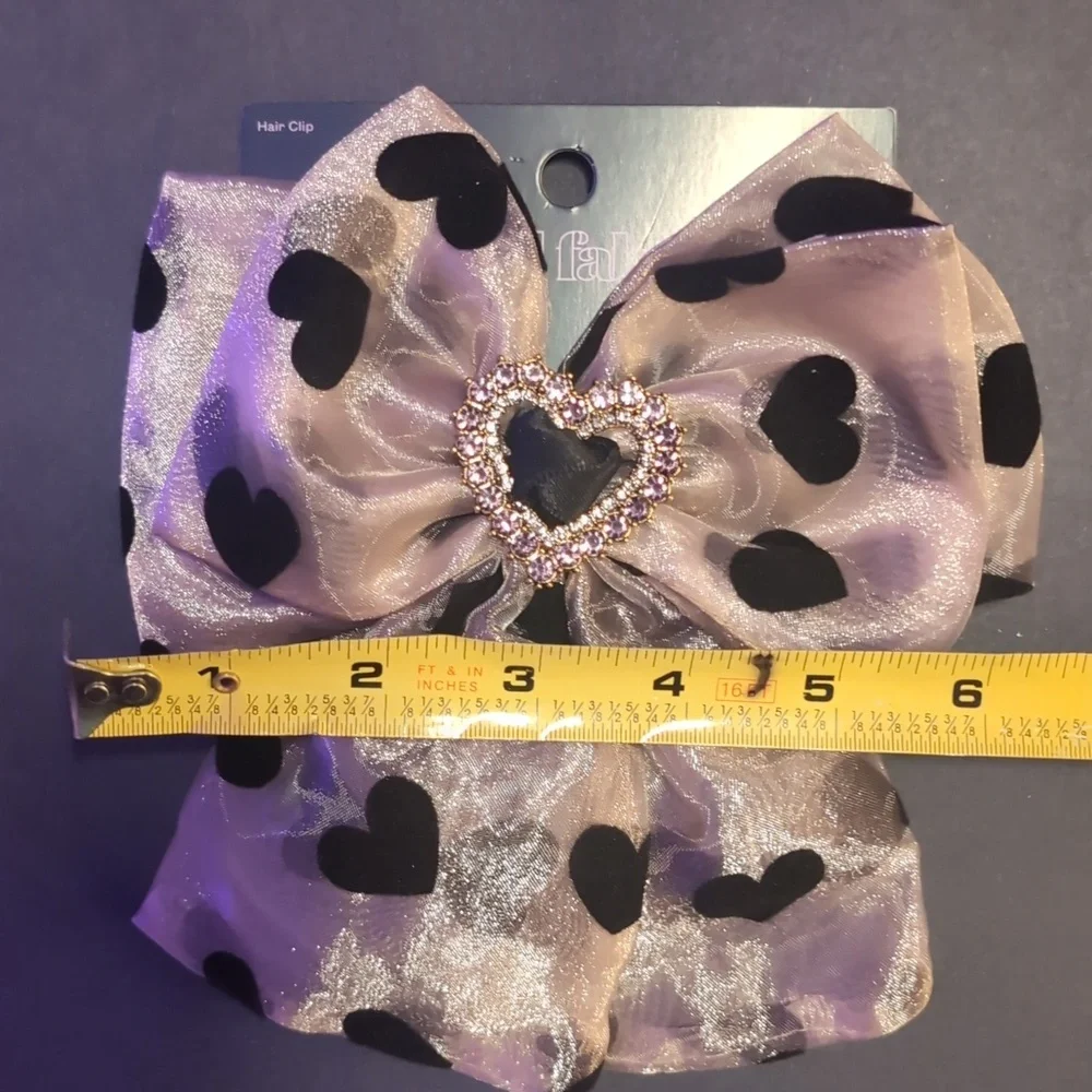 NWT Heart Bow Hair Clip Coquette Romantic Valentine Accessory